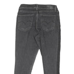 LEVI'S 721 Womens Jeans Black Regular Skinny Denim Raw W31 L25 Stylish Fit