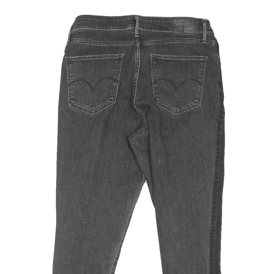 LEVI'S 721 Womens Jeans Black Regular Skinny Denim Raw W31 L25 Stylish Fit