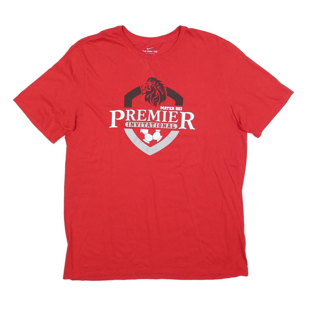 NIKE Mens Red Premier Invitational Graphic T-Shirt XL Short Sleeve Crew Neck