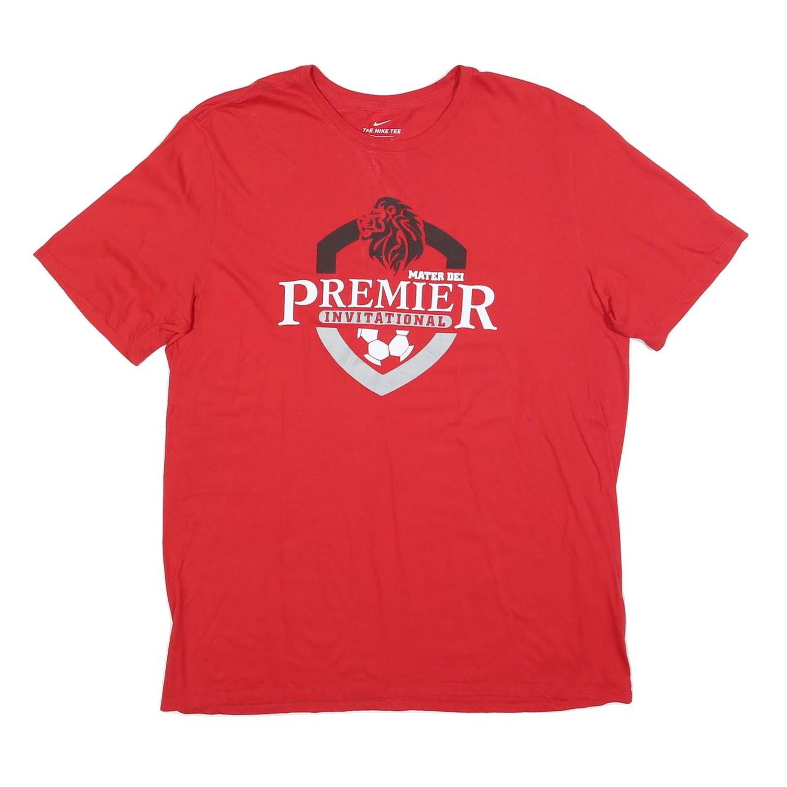 NIKE Mens Red Premier Invitational Graphic T-Shirt XL Short Sleeve Crew Neck