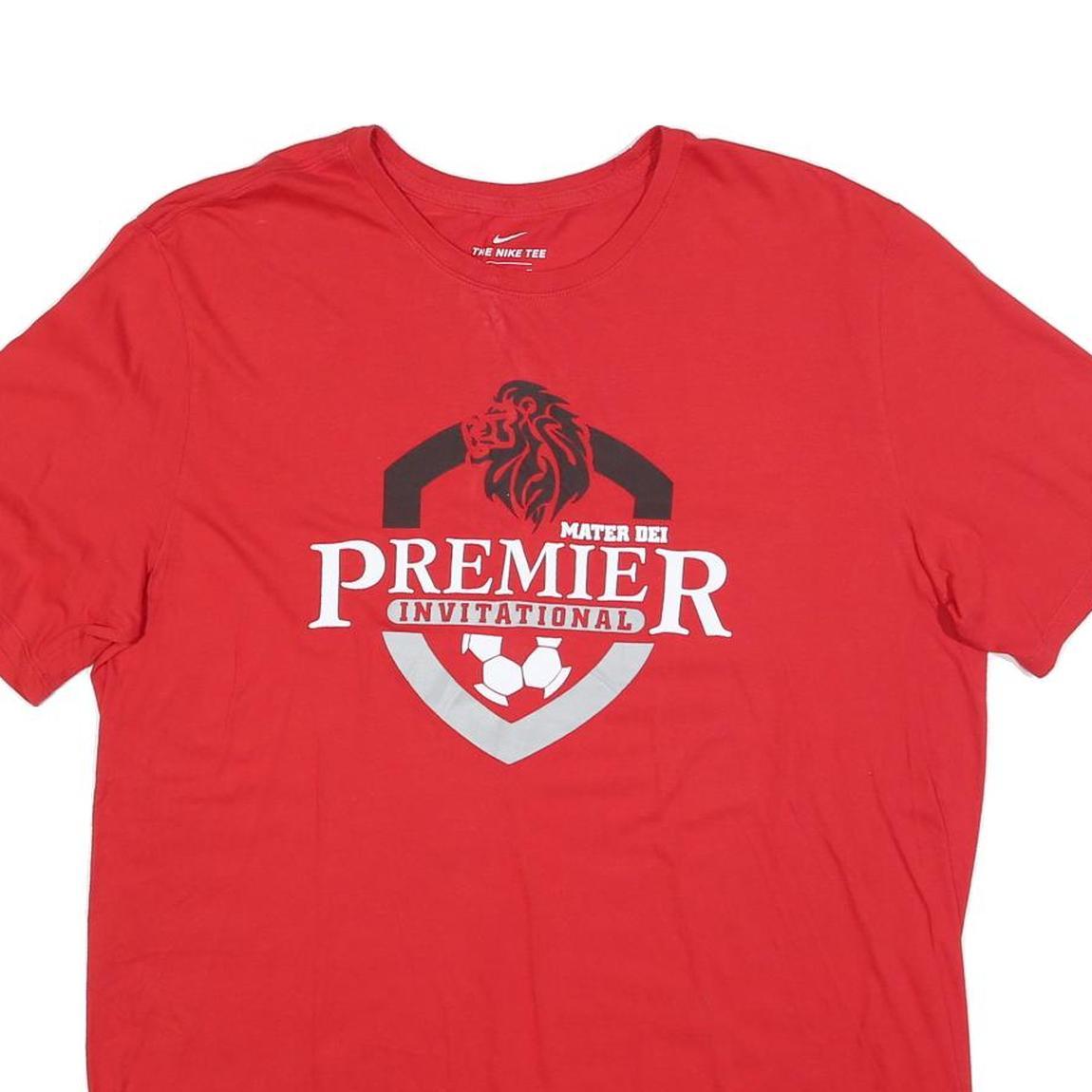 NIKE Mens Red Premier Invitational Graphic T-Shirt XL Short Sleeve Crew Neck