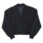 Womens Black Casual Button Jacket XS Polyester Blend Plain Long Sleeve Classic