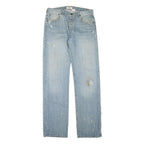 LEVI'S 501 Mens Jeans Blue Cotton Denim Light W32 L35 Regular Fit Button Fly