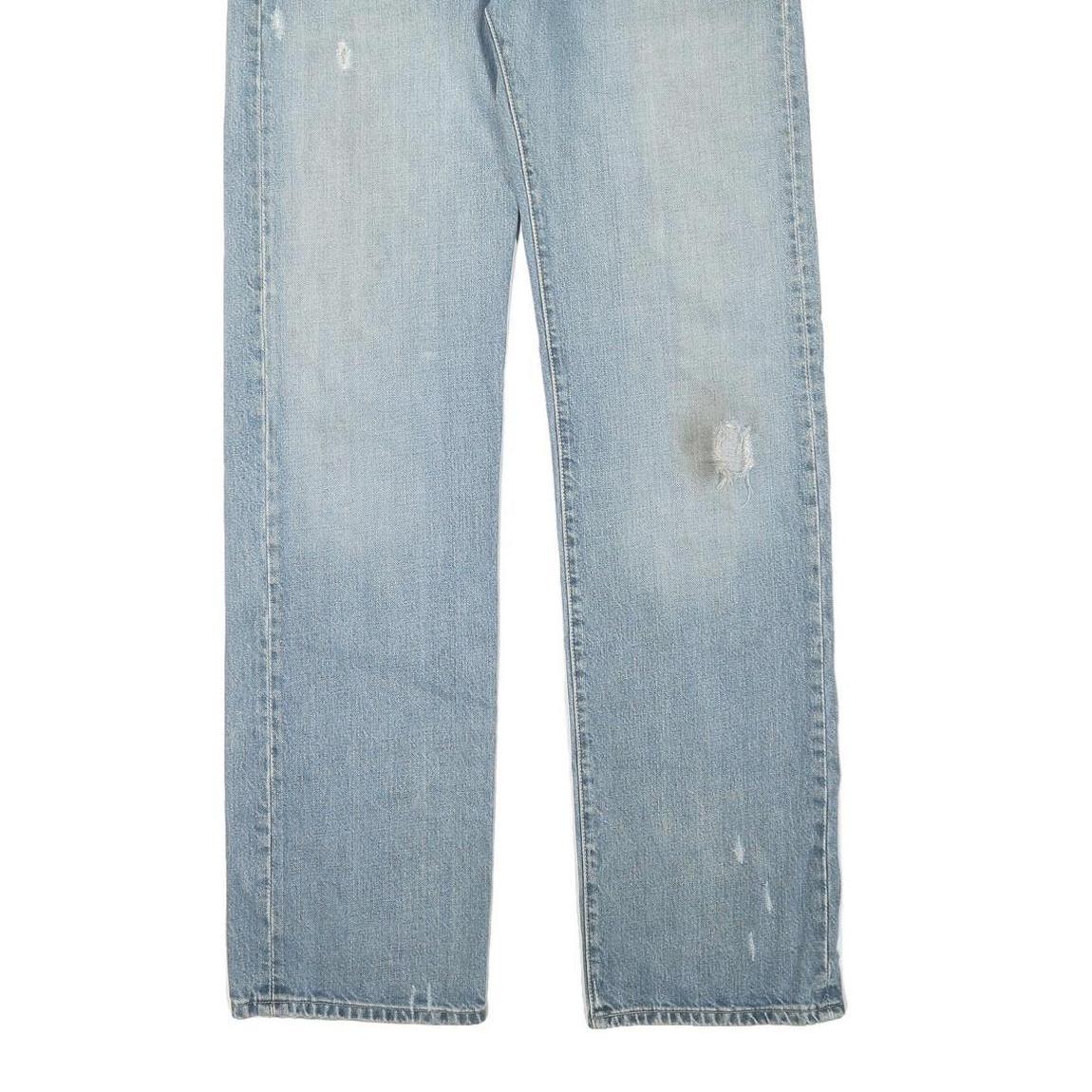 LEVI'S 501 Mens Jeans Blue Cotton Denim Light W32 L35 Regular Fit Button Fly