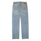 LEVI'S 501 Mens Jeans Blue Cotton Denim Light W32 L35 Regular Fit Button Fly