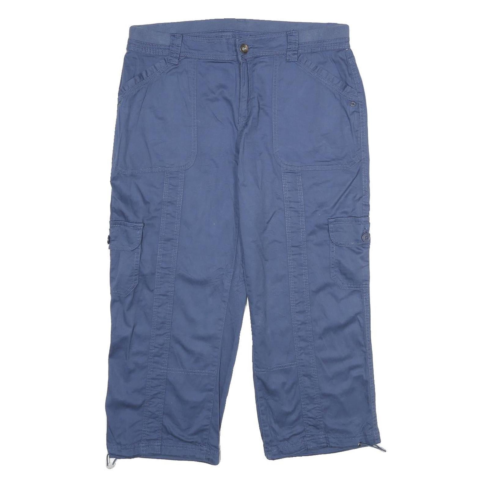 STYLE AND CO Womens Blue Casual Cargo Cotton Blend Shorts UK 14 W34