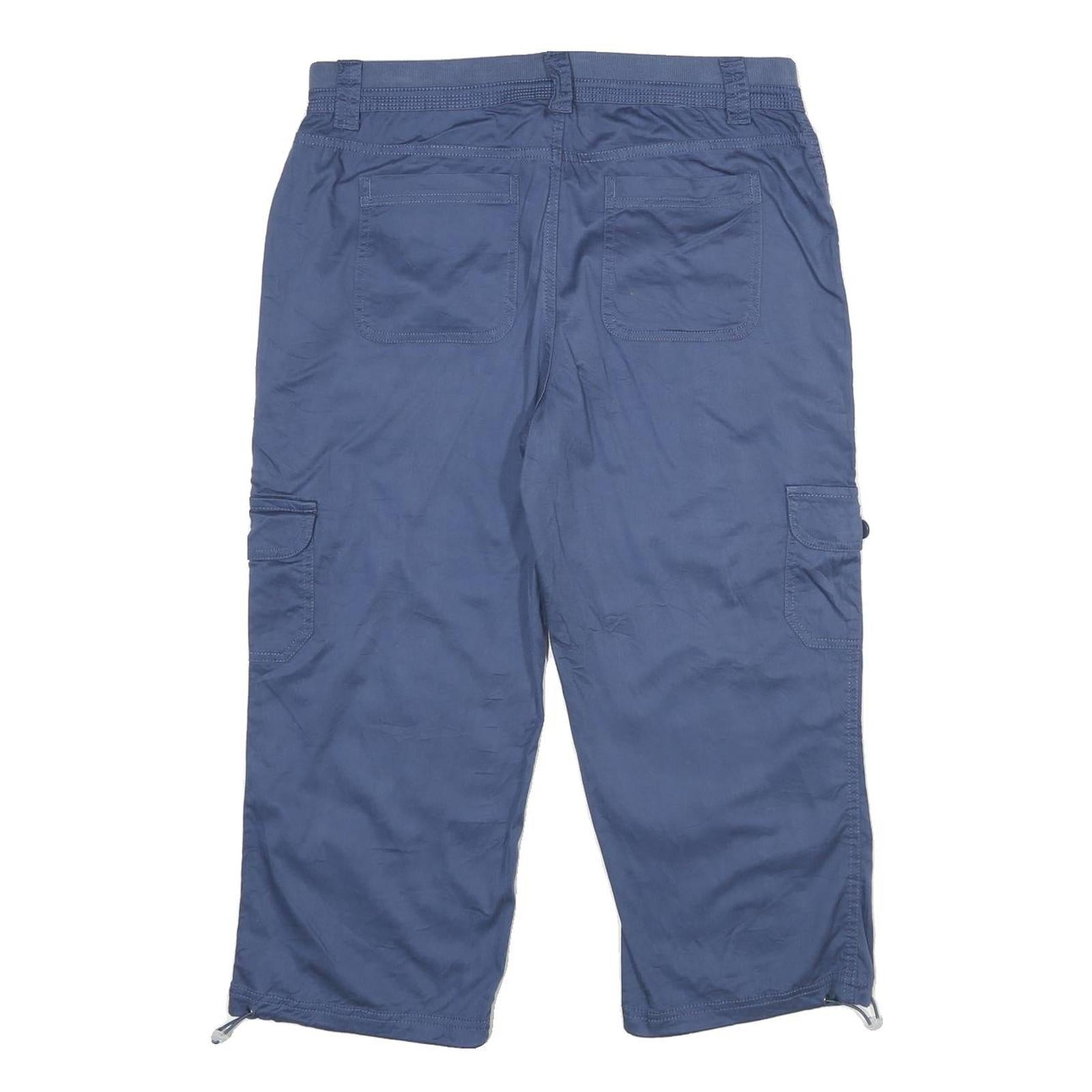 STYLE AND CO Womens Blue Casual Cargo Cotton Blend Shorts UK 14 W34