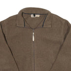 WOOLRICH Womens Brown Fleece Jacket L Polyester Blend Zip Casual Outdoor