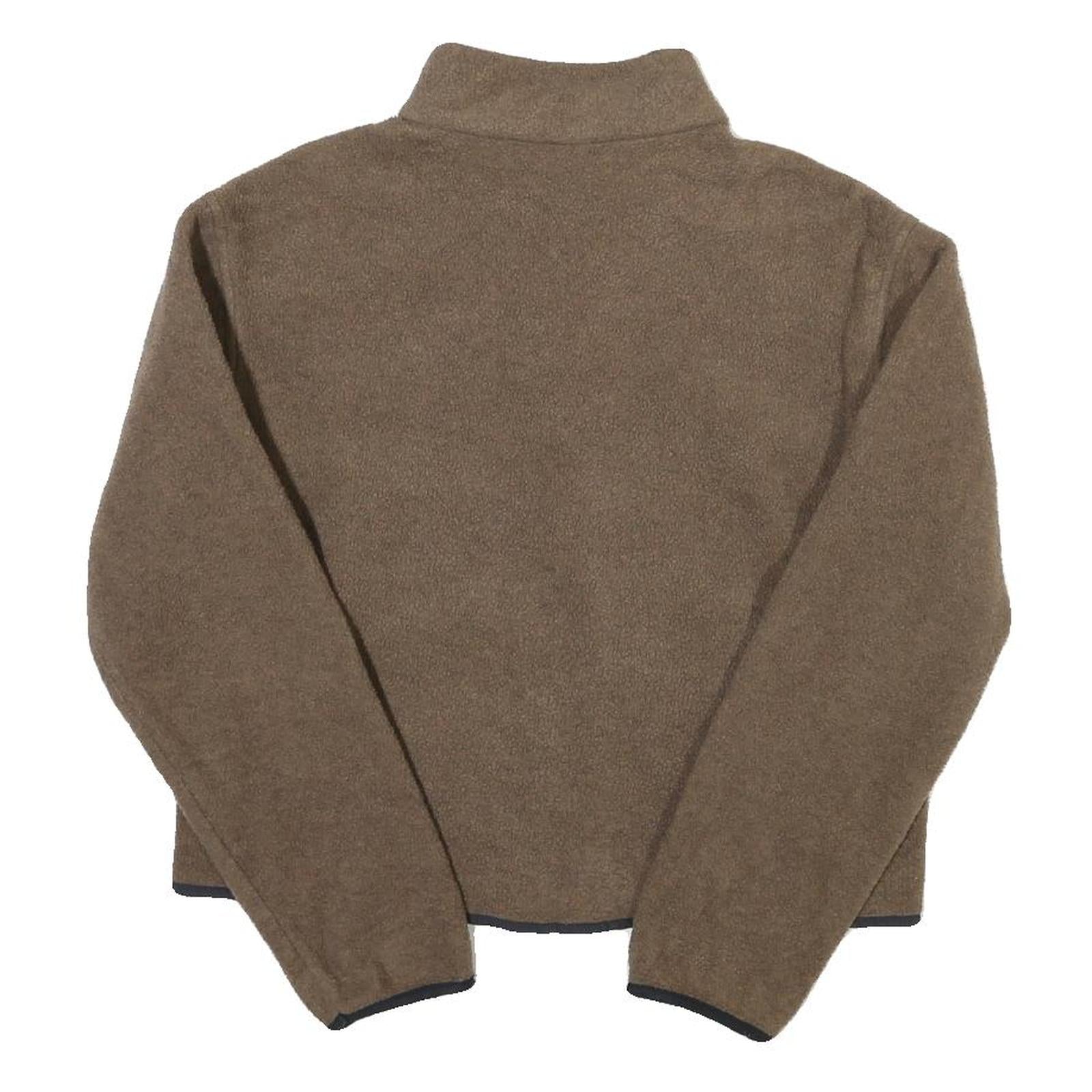 WOOLRICH Womens Brown Fleece Jacket L Polyester Blend Zip Casual Outdoor