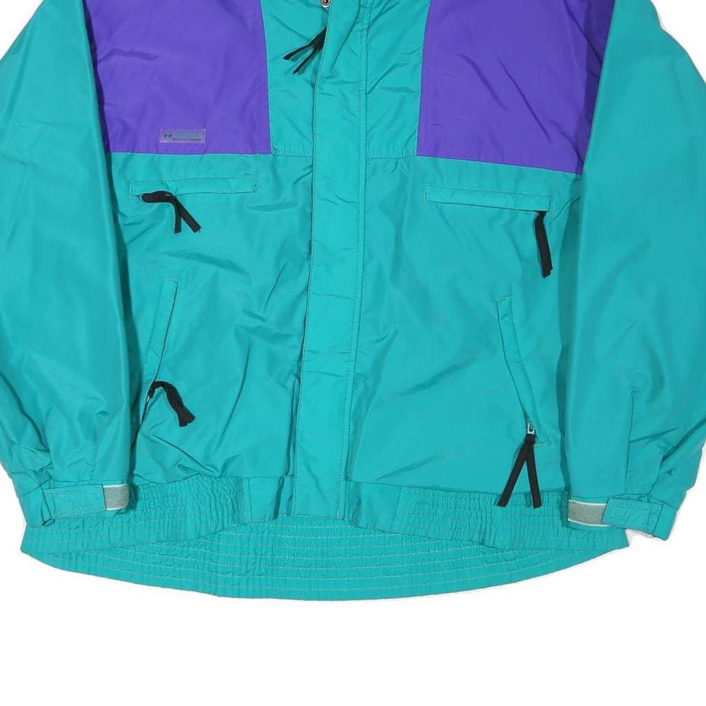 COLUMBIA Mens Blue & Purple Outdoor Jacket XL Polyester Blend Plain Zip
