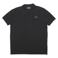 KAPPA Mens Black Cotton Short Sleeve Logo Polo Shirt L Casual Basic