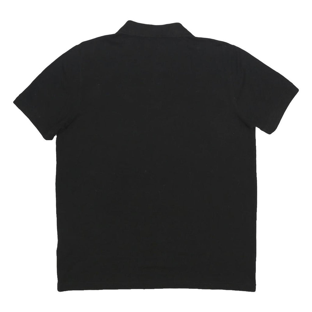 KAPPA Mens Black Cotton Short Sleeve Logo Polo Shirt L Casual Basic