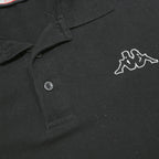 KAPPA Mens Black Cotton Short Sleeve Logo Polo Shirt L Casual Basic