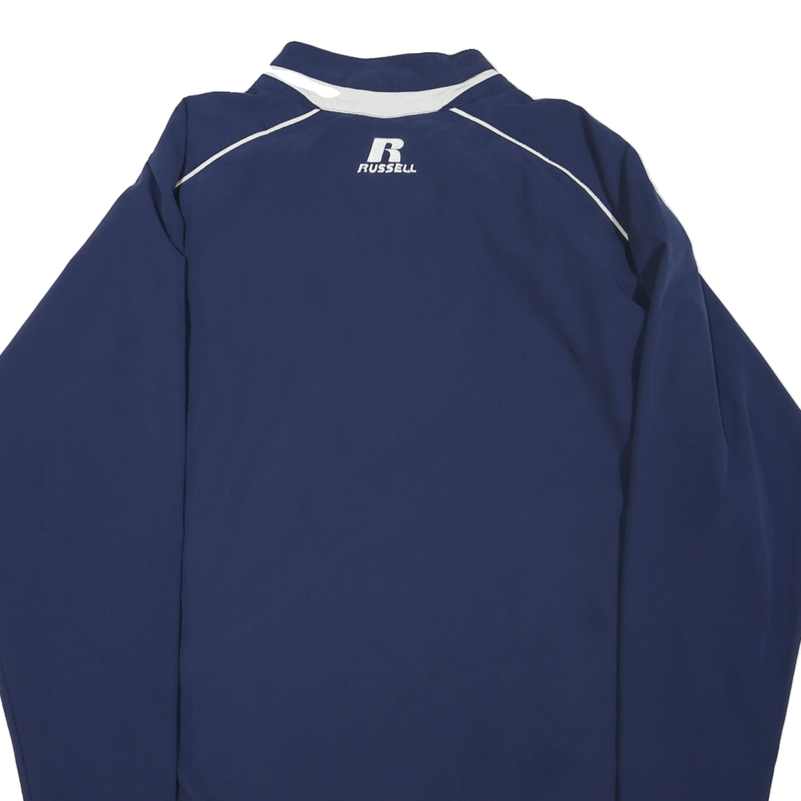 RUSSELL ATHLETIC Mens Navy Blue Track Jacket S Polyester Blend DR Baseball Zip