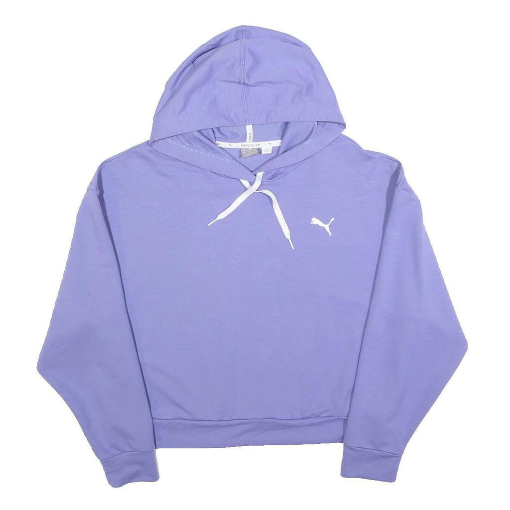 PUMA Womens Purple Pullover Hoodie M Cotton Blend Casual Sweatshirt
