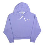 PUMA Womens Purple Pullover Hoodie M Cotton Blend Casual Sweatshirt