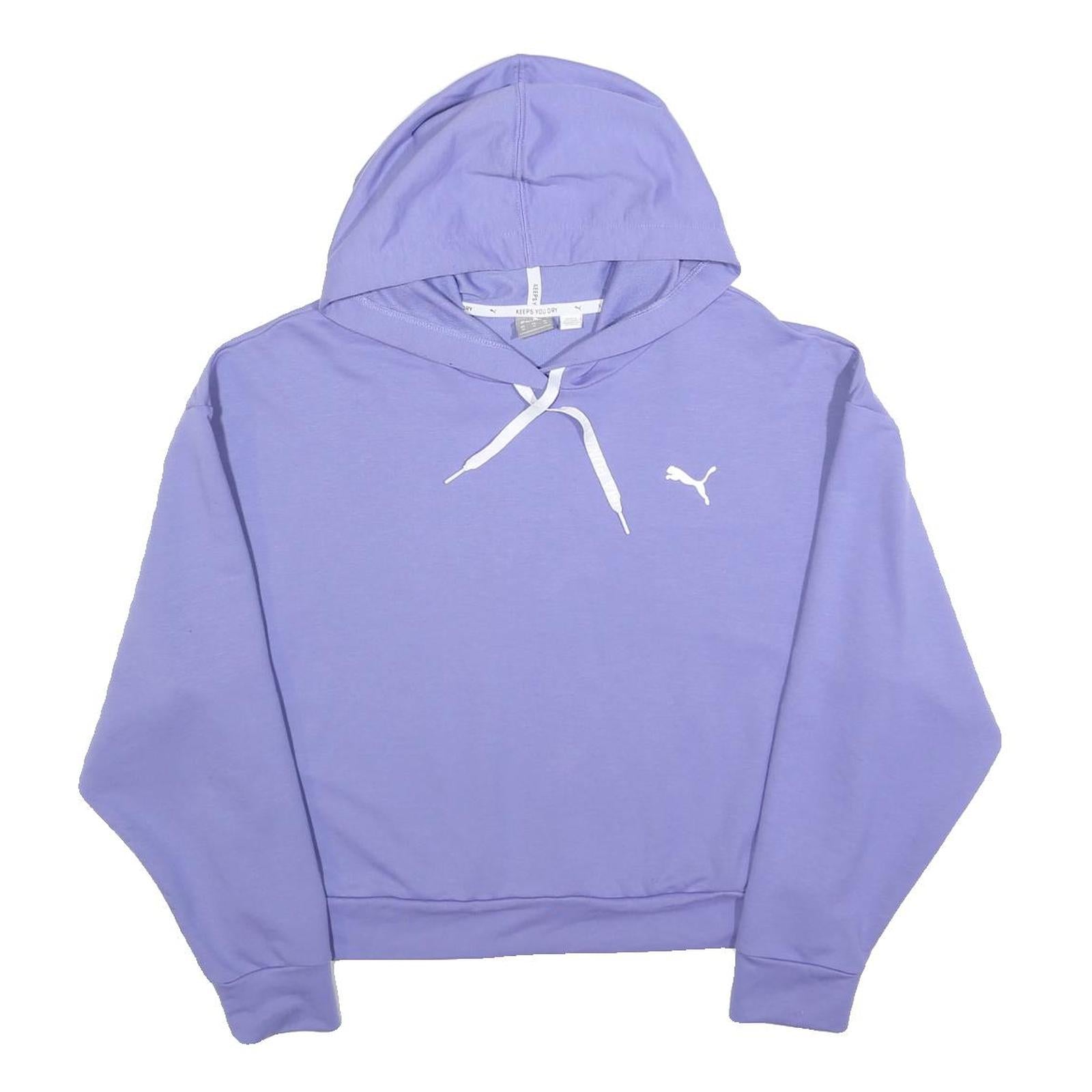 PUMA Womens Purple Pullover Hoodie M Cotton Blend Casual Sweatshirt