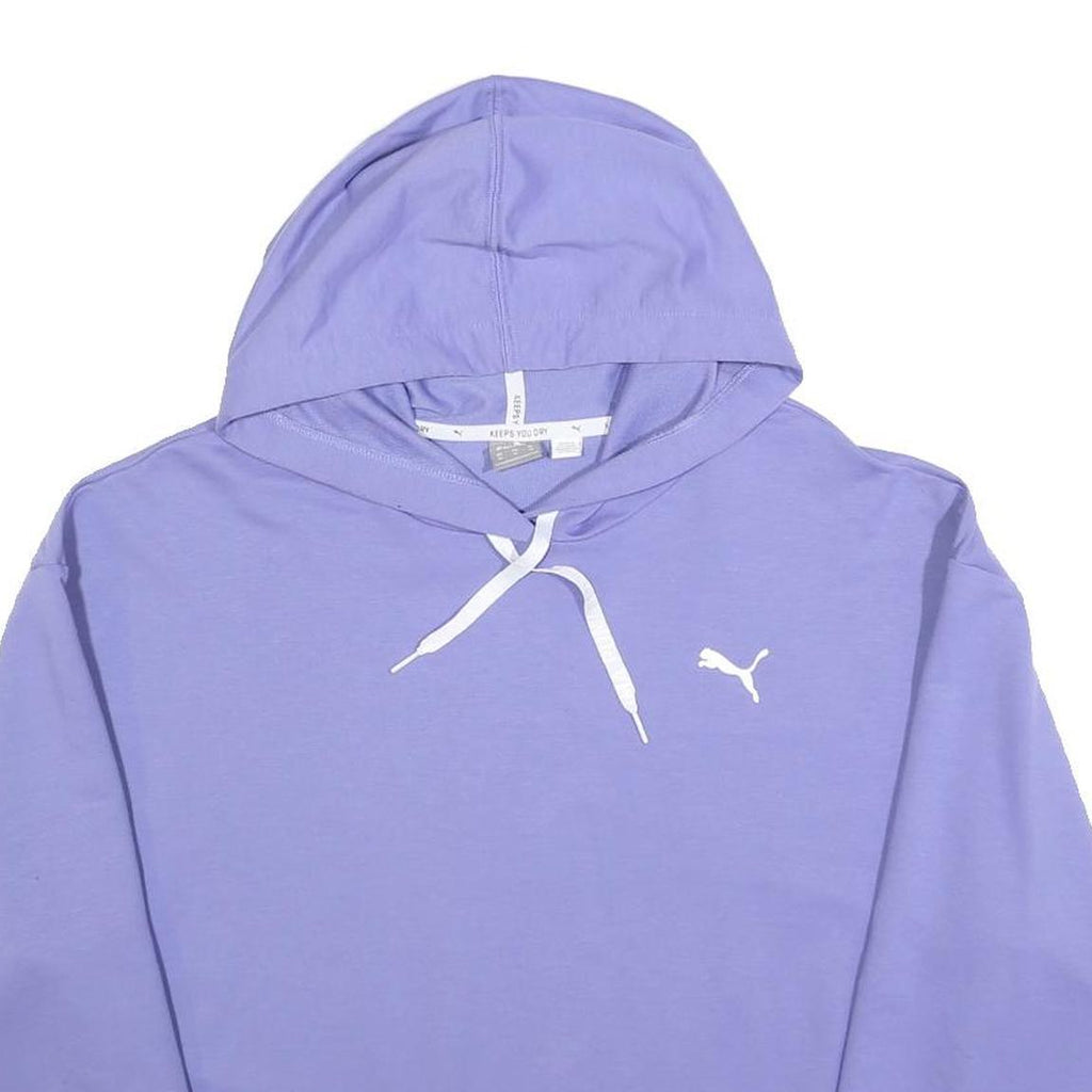 PUMA Womens Purple Pullover Hoodie M Cotton Blend Casual Sweatshirt