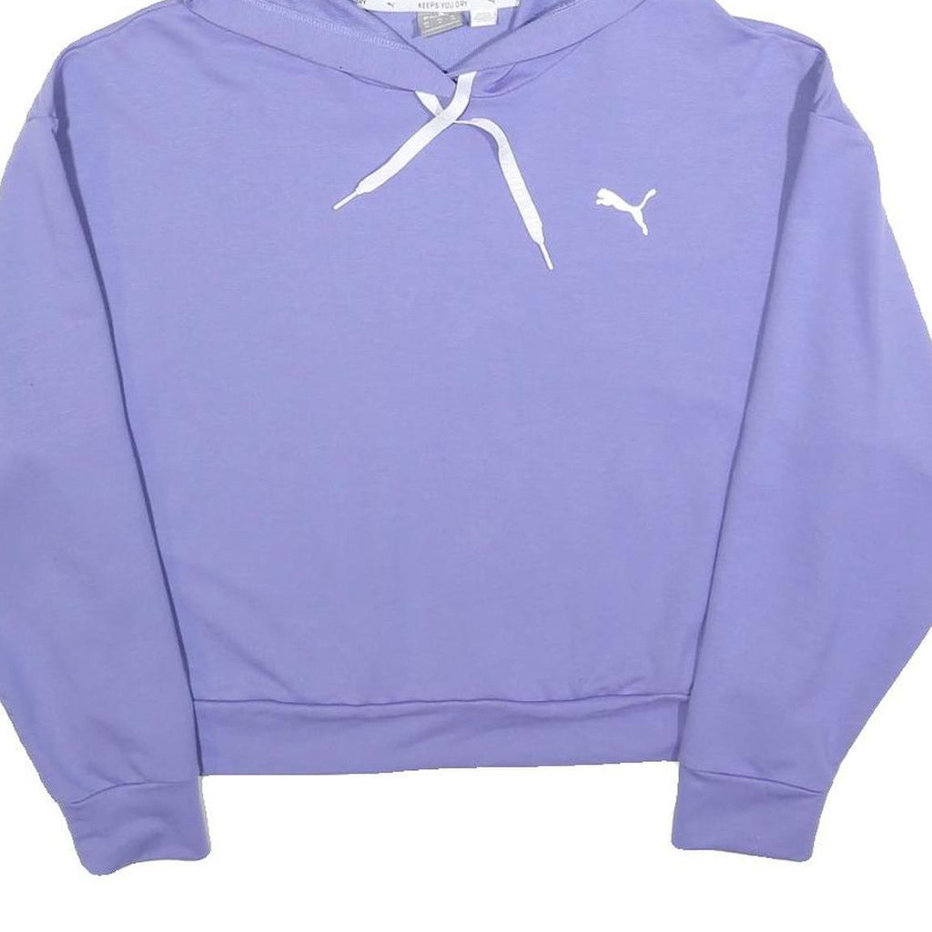 PUMA Womens Purple Pullover Hoodie M Cotton Blend Casual Sweatshirt