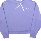 PUMA Womens Purple Pullover Hoodie M Cotton Blend Casual Sweatshirt