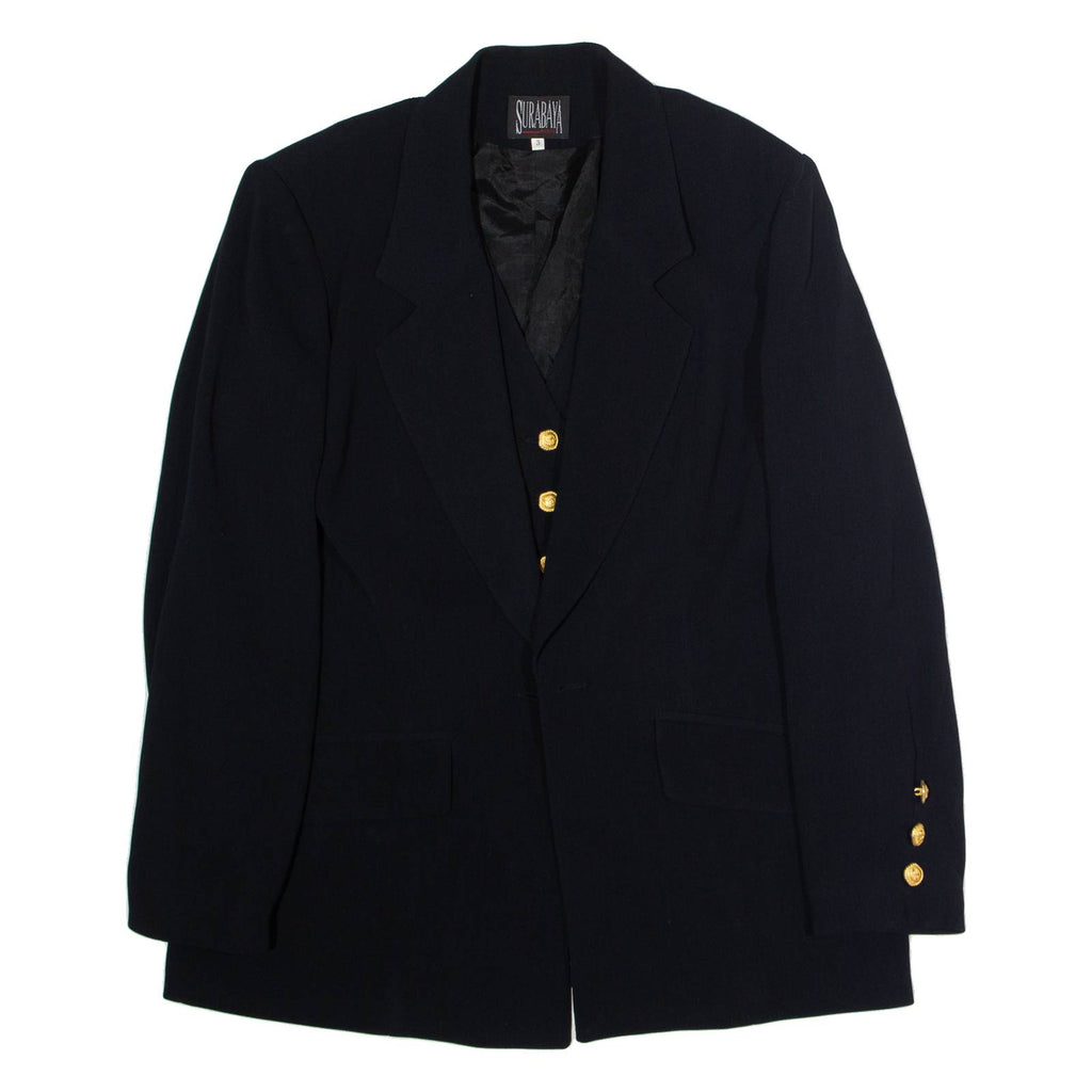 SURABAYA Mens Blazer Jacket Black 90s S