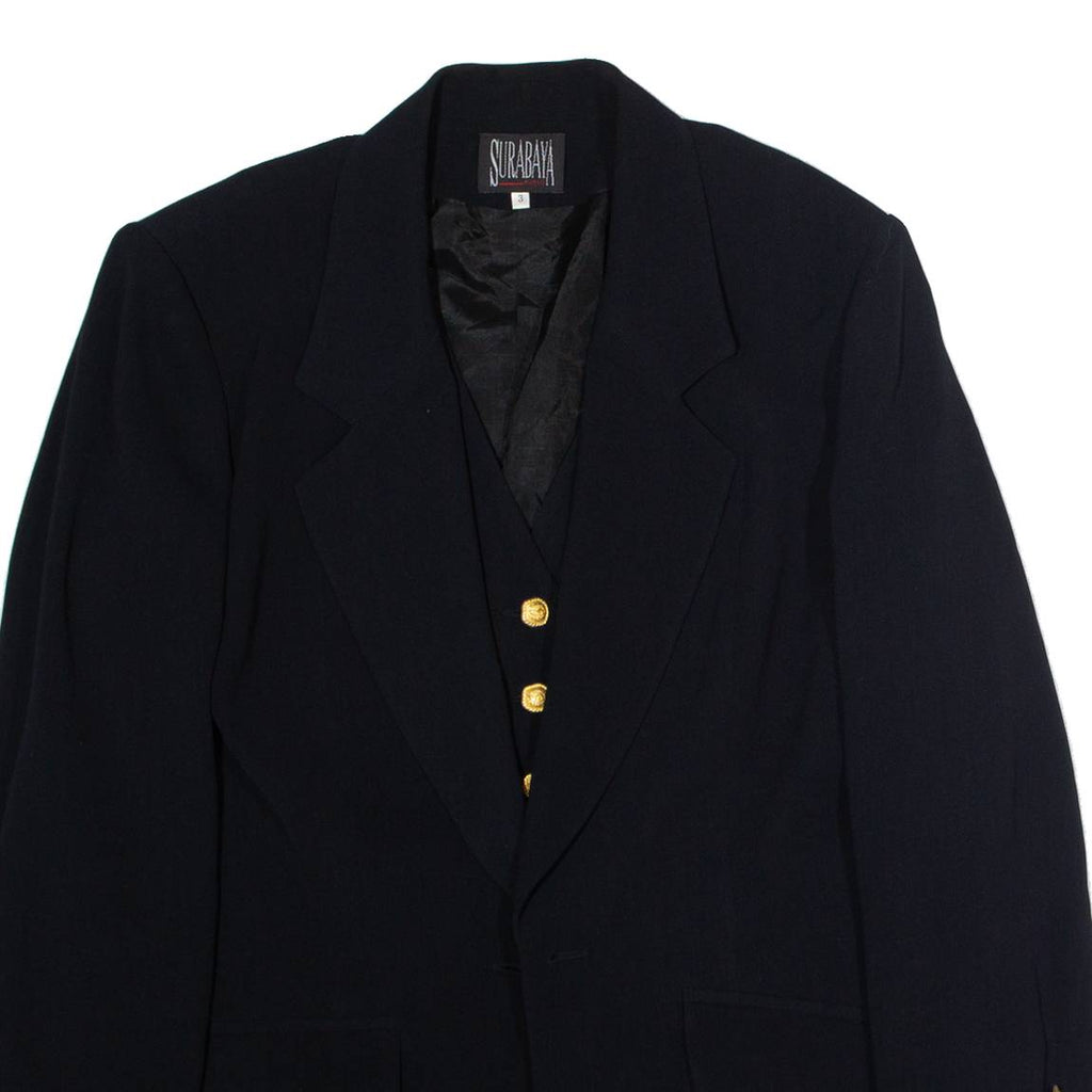 SURABAYA Mens Blazer Jacket Black 90s S