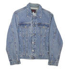 SANCHO Boys Blue Denim Jacket M Cotton Blend Button Closure Classic Fit