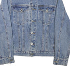 SANCHO Boys Blue Denim Jacket M Cotton Blend Button Closure Classic Fit