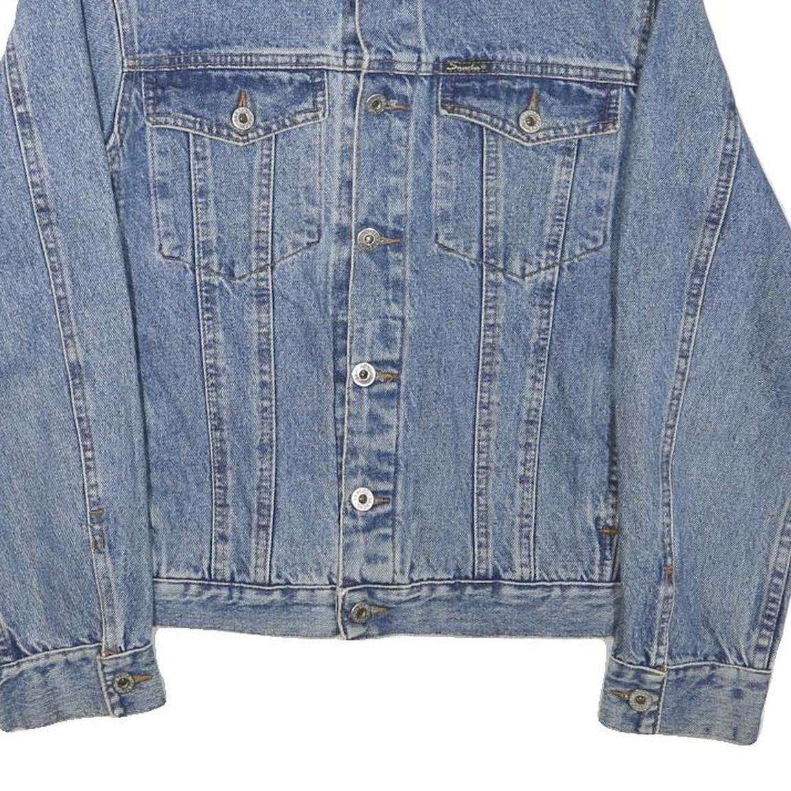 SANCHO Boys Blue Denim Jacket M Cotton Blend Button Closure Classic Fit