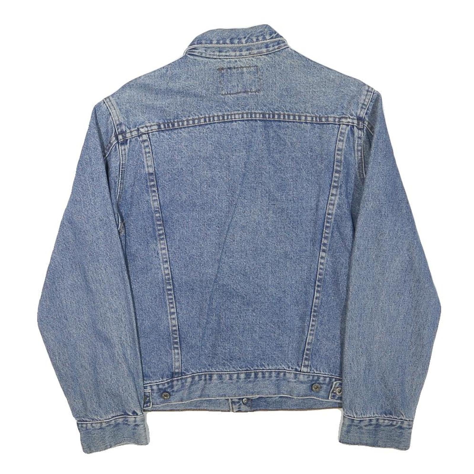 SANCHO Boys Blue Denim Jacket M Cotton Blend Button Closure Classic Fit