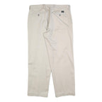 DOCKERS Mens Cotton Blend Beige Regular Straight Trousers W36 L30 Classic Zip