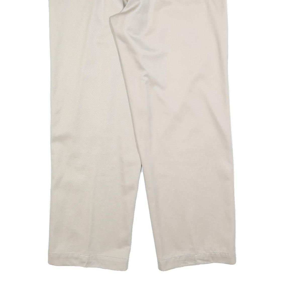 DOCKERS Mens Cotton Blend Beige Regular Straight Trousers W36 L30 Classic Zip