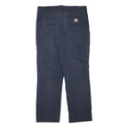 CARHARTT Mens Cotton Blend Navy Regular Straight Trousers W38 L31 Workwear Zip