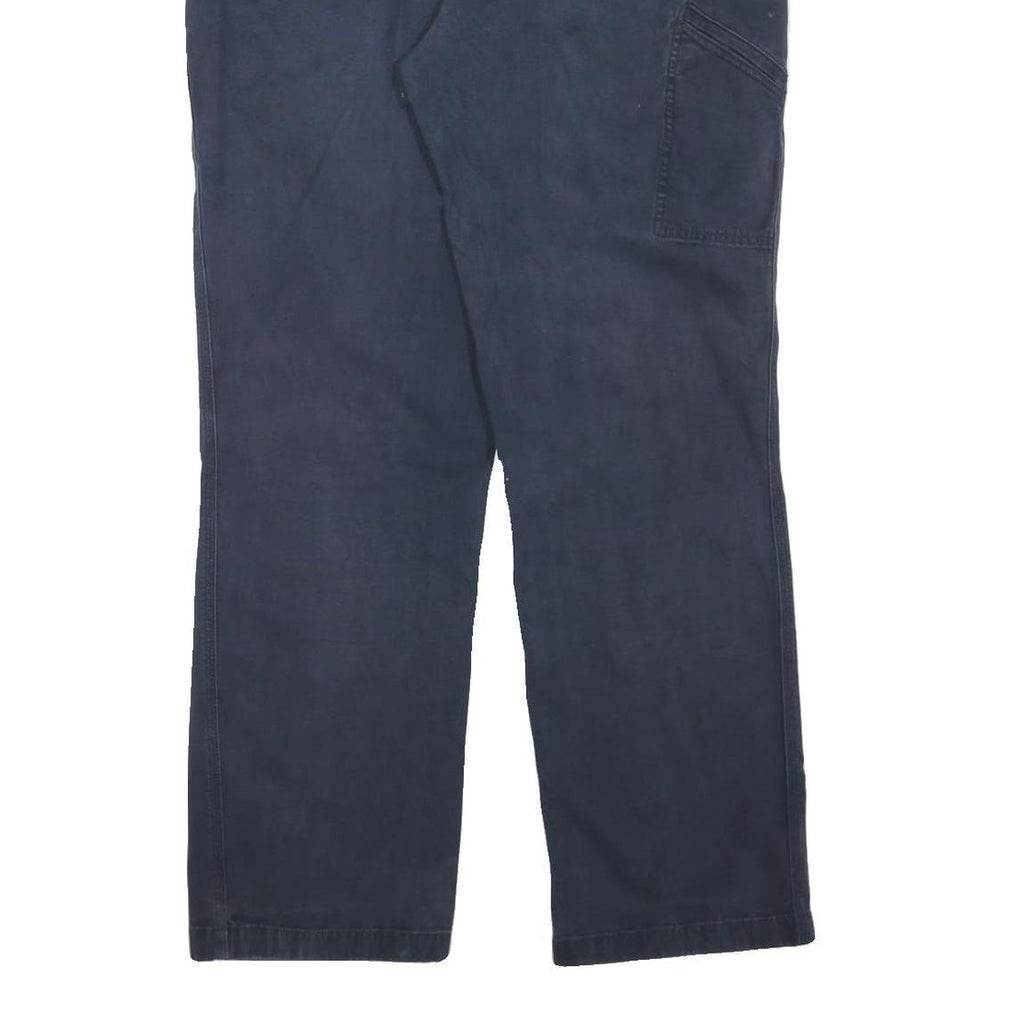CARHARTT Mens Cotton Blend Navy Regular Straight Trousers W38 L31 Workwear Zip