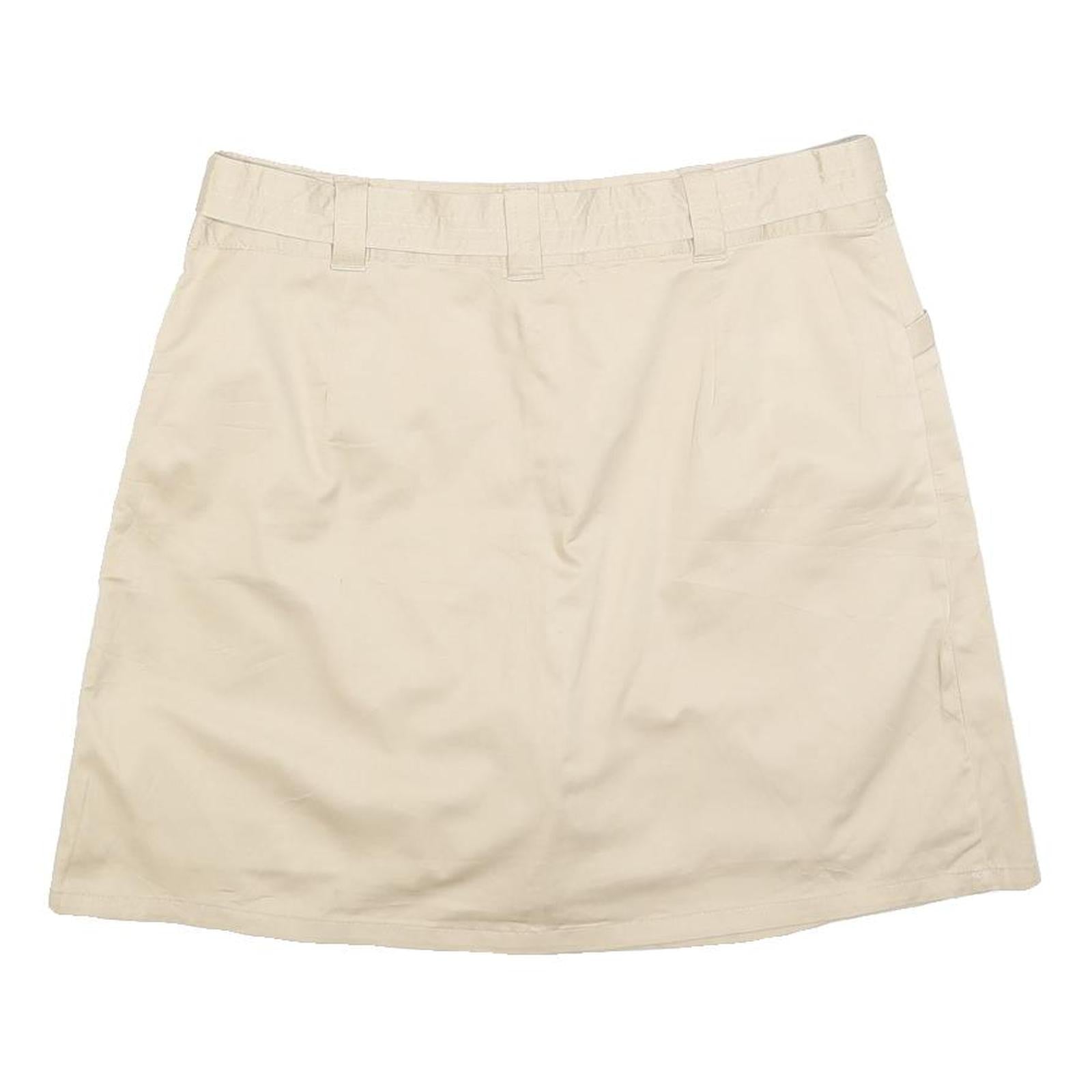 WHITE STAG Womens Cream Cotton Blend A-Line Short Skort With Belt M