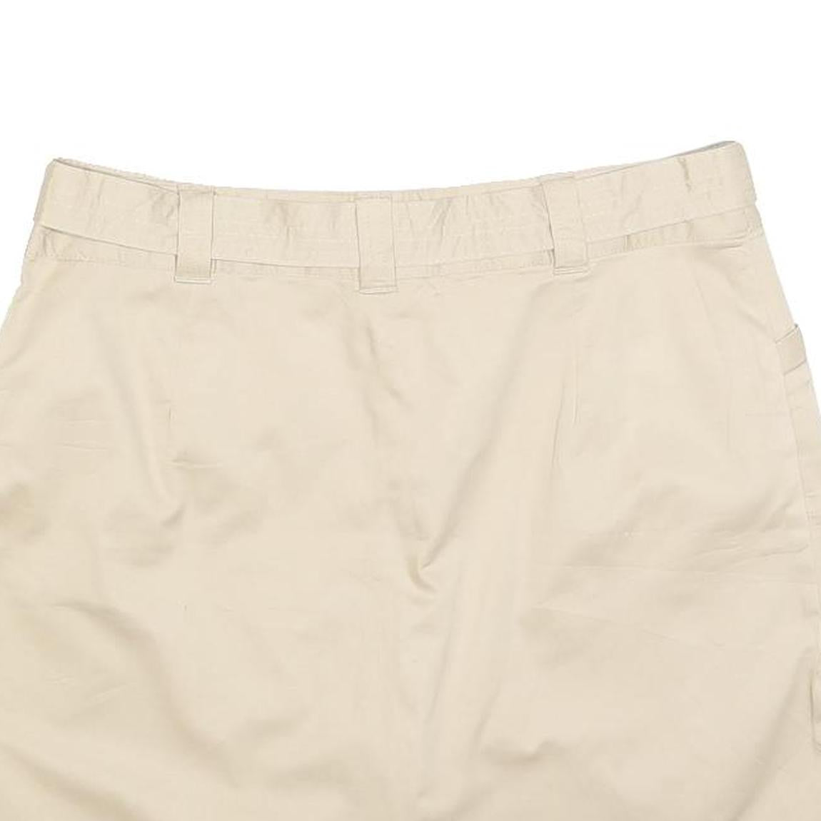 WHITE STAG Womens Cream Cotton Blend A-Line Short Skort With Belt M