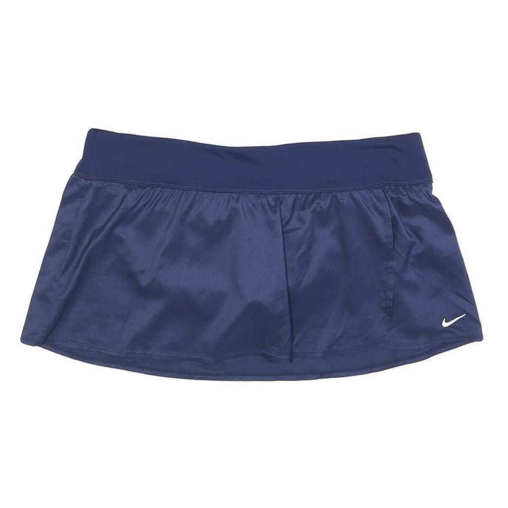 NIKE Womens Blue Sports Skort Mini Polyester Blend L Athletic Activewear