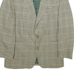 LIBERTY Mens Beige & Green Wool Check Button Jacket L Woven Classic Fit