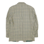 LIBERTY Mens Beige & Green Wool Check Button Jacket L Woven Classic Fit