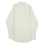 NAUTICA Mens Green & White Striped Cotton Shirt M Long Sleeve Casual