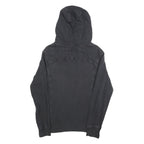 FABRIC OF LIFE Mens Black Cotton Blend Pullover Hoodie S Ribbed Panel