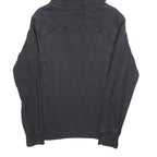 FABRIC OF LIFE Mens Black Cotton Blend Pullover Hoodie S Ribbed Panel