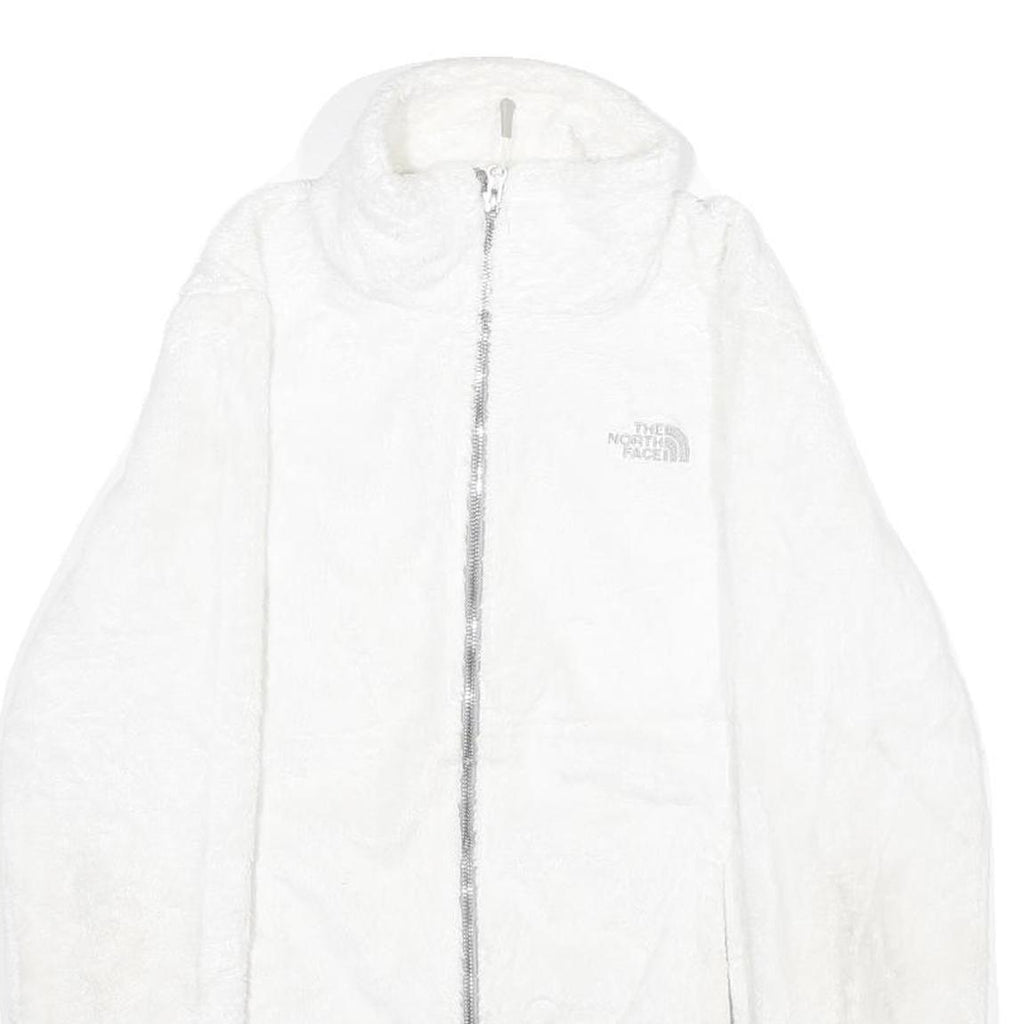 THE NORTH FACE Womens White Fleece Jacket S Polyester Zip Up Casual Warm Layer