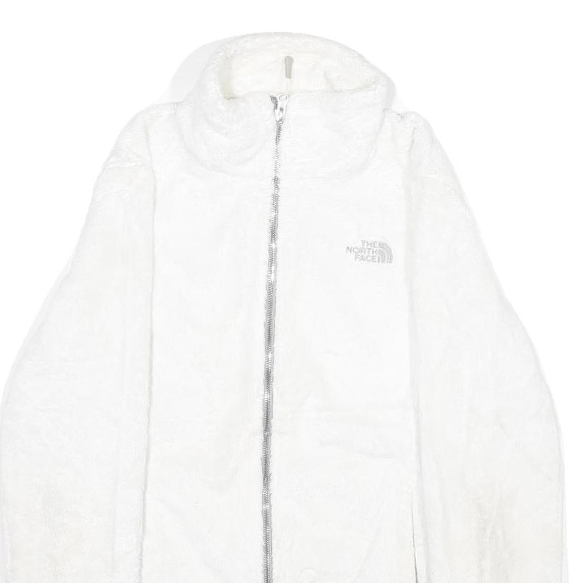THE NORTH FACE Womens White Fleece Jacket S Polyester Zip Up Casual Warm Layer