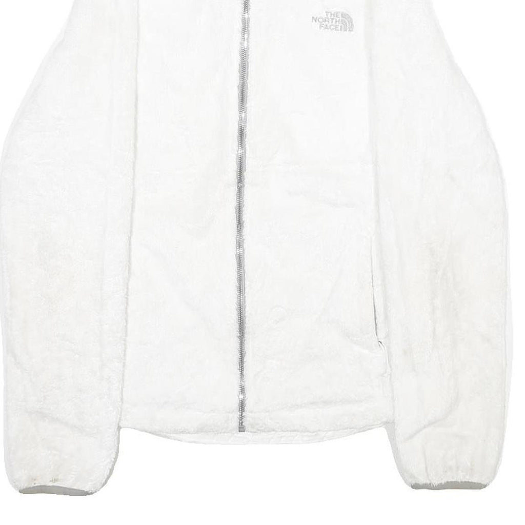 THE NORTH FACE Womens White Fleece Jacket S Polyester Zip Up Casual Warm Layer