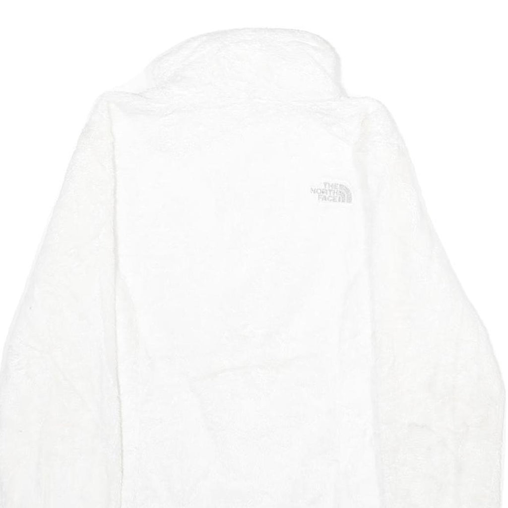 THE NORTH FACE Womens White Fleece Jacket S Polyester Zip Up Casual Warm Layer