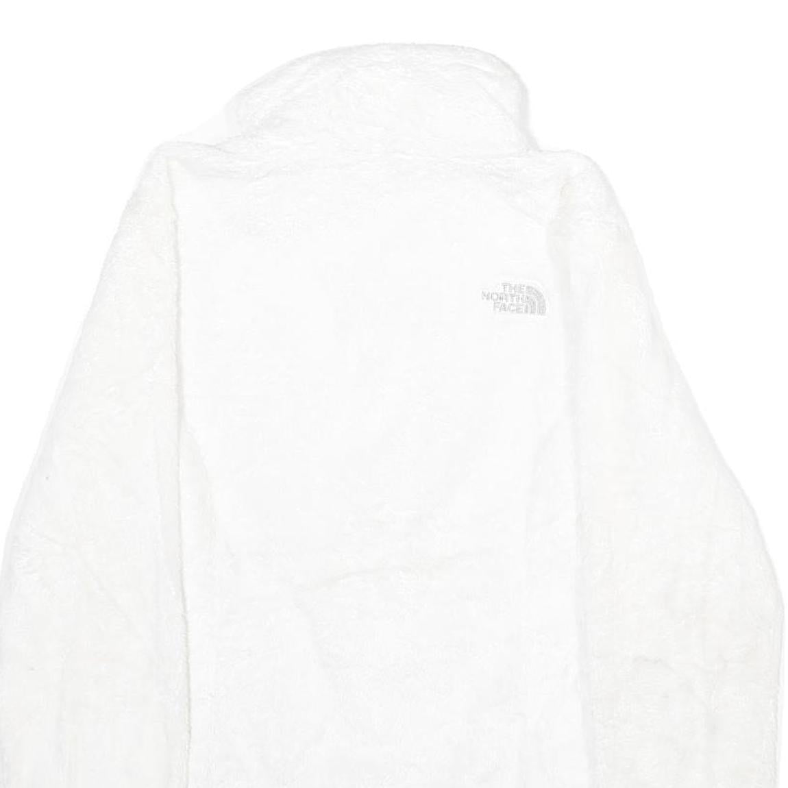 THE NORTH FACE Womens White Fleece Jacket S Polyester Zip Up Casual Warm Layer