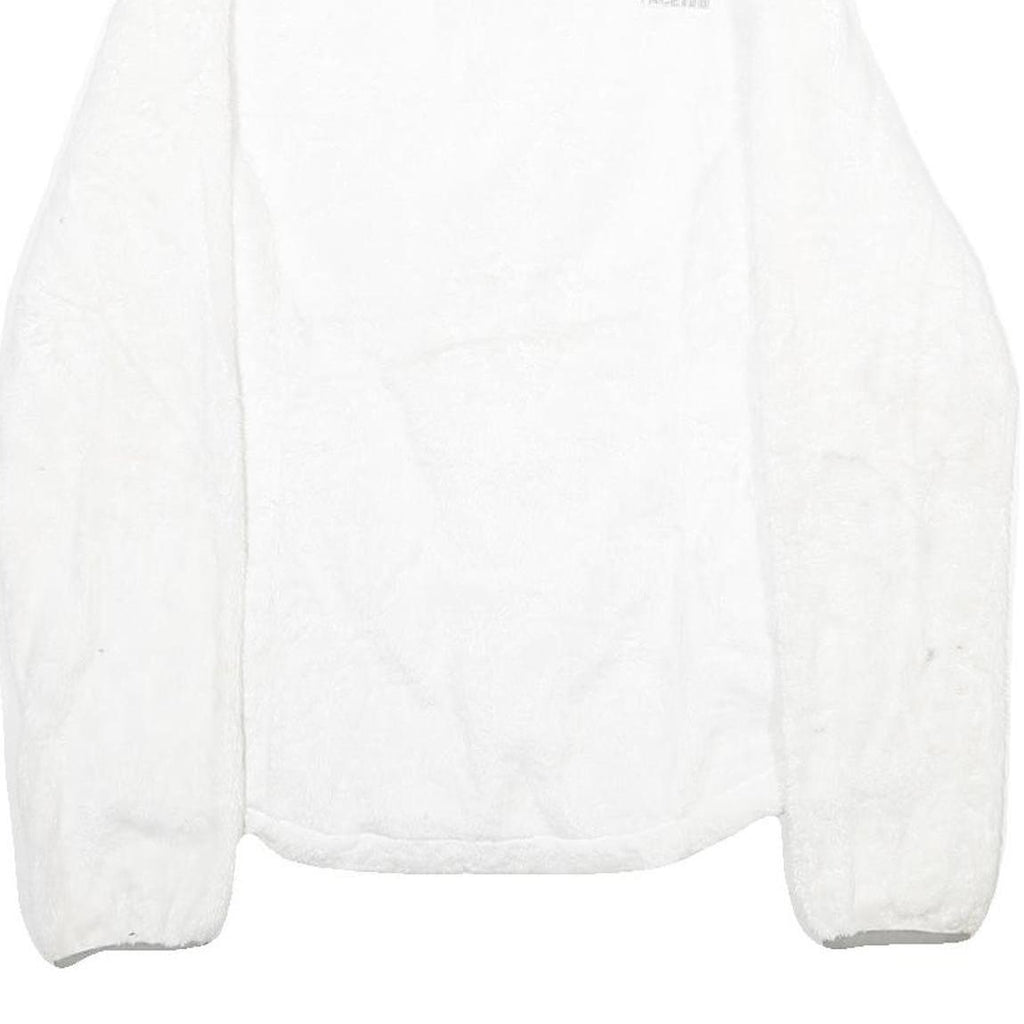 THE NORTH FACE Womens White Fleece Jacket S Polyester Zip Up Casual Warm Layer