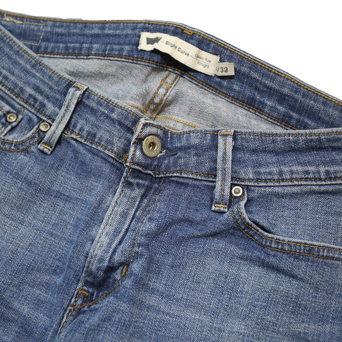 LEVI'S Womens Blue Regular Straight Denim Medium W29 L32 Zip Jeans