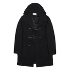 SANDRO Womens Black Wool Blend Jacket L Button Closure Classic Outerwear Coat